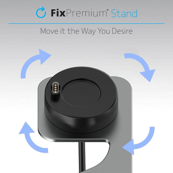 FixPremium - Support de chargement pour montre Garmin, gris sidéral