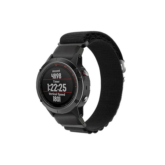 FixPremium - Sangle Alpine Loop pour Garmin (QuickFit 26mm), noir
