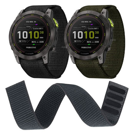 FixPremium - Bracelet en nylon pour Garmin (26 mm), noir