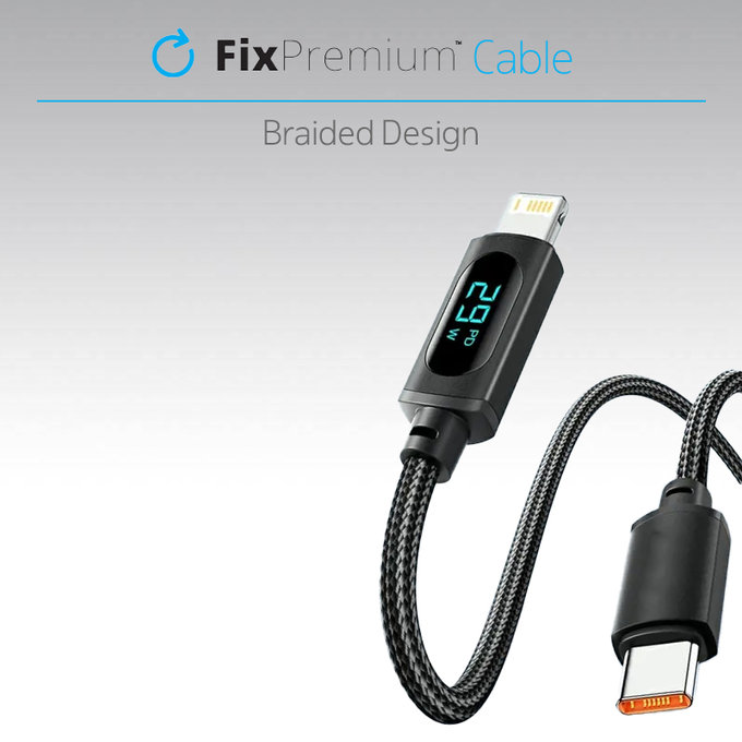 FixPremium - Câble USB-C / USB-C Fonction Power Delivery (1m), noir