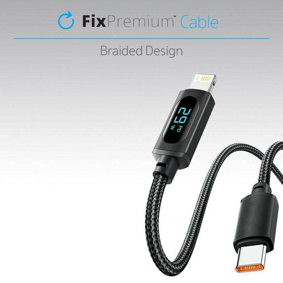 FixPremium - Câble USB-C / USB Fonction Power Delivery (1m), noir