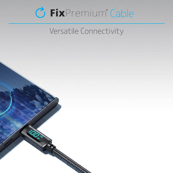 FixPremium - Câble USB-C / USB Fonction Power Delivery (1m), noir