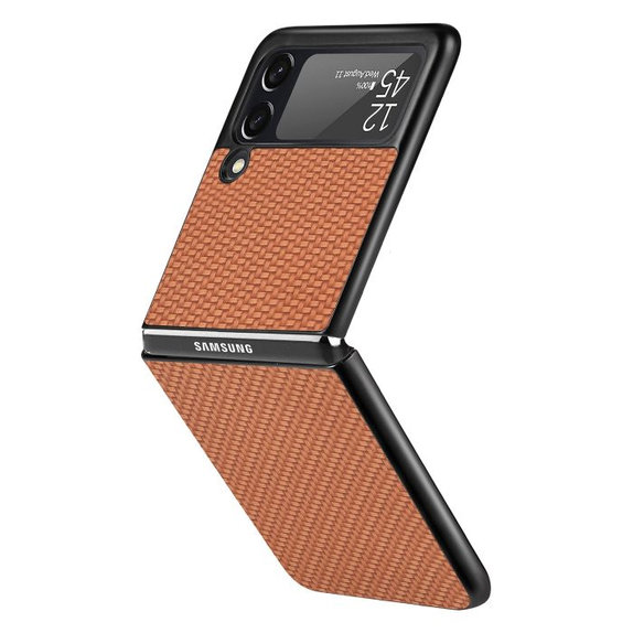 FixPremium - Coque Carbone pour Samsung Galaxy Z Flip 4, marron