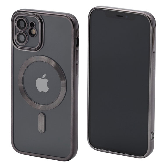 FixPremium - Étui Crystal avec MagSafe pour iPhone 12, noir