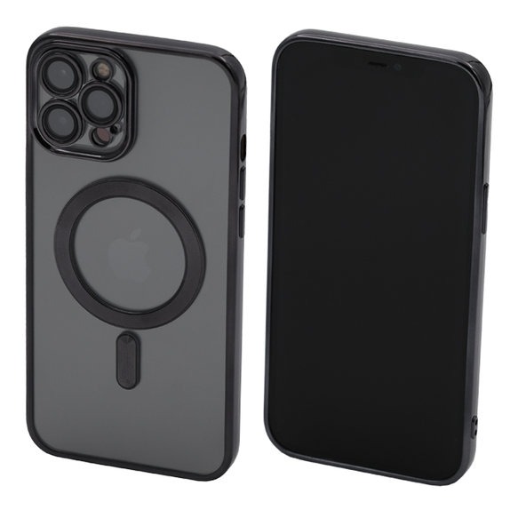 FixPremium - Étui Crystal avec MagSafe pour iPhone 12 Pro Max, noir
