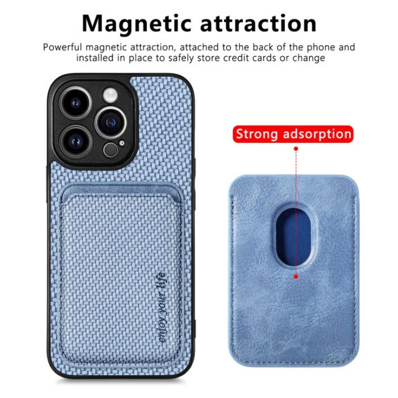 FixPremium - Étui Carbon s MagSafe Wallet pour iPhone 12 mini, noir