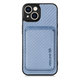 FixPremium - Étui Carbon s MagSafe Wallet pour iPhone 14 Plus, bleu