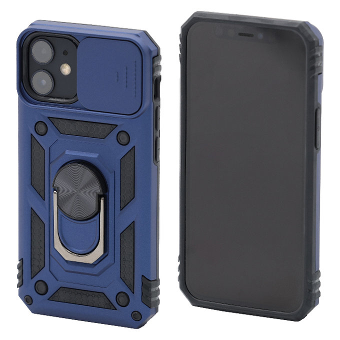FixPremium - Coque CamShield pour iPhone 12 mini, bleue