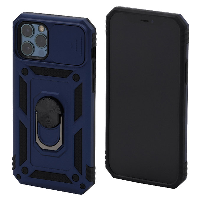 FixPremium - Coque CamShield pour iPhone 12 & 12 Pro, bleue