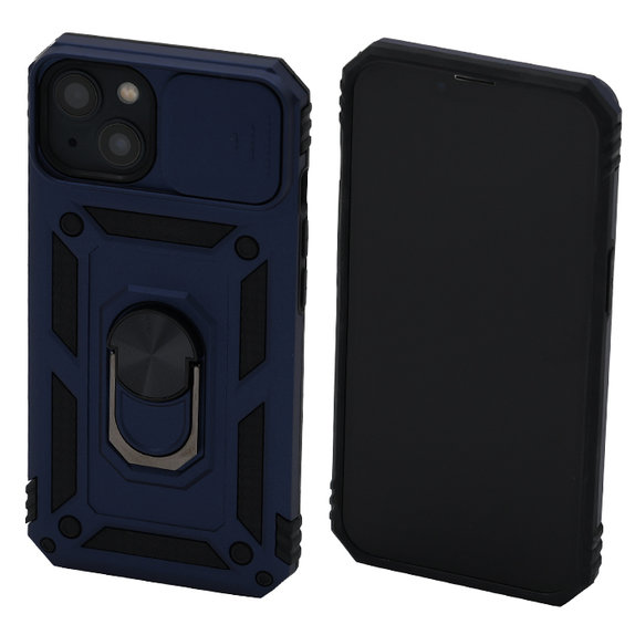 FixPremium - Coque CamShield pour iPhone 13 & 14, bleue