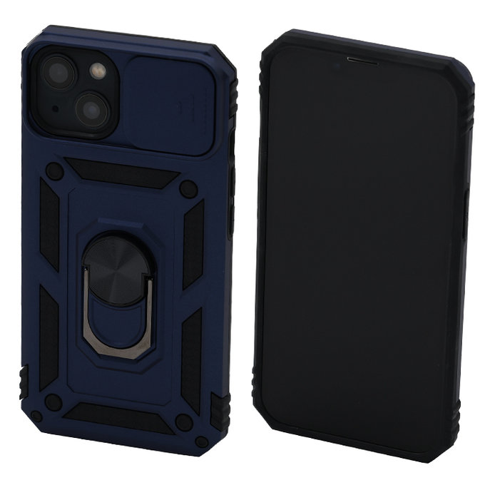FixPremium - Coque CamShield pour iPhone 13 & 14, bleue
