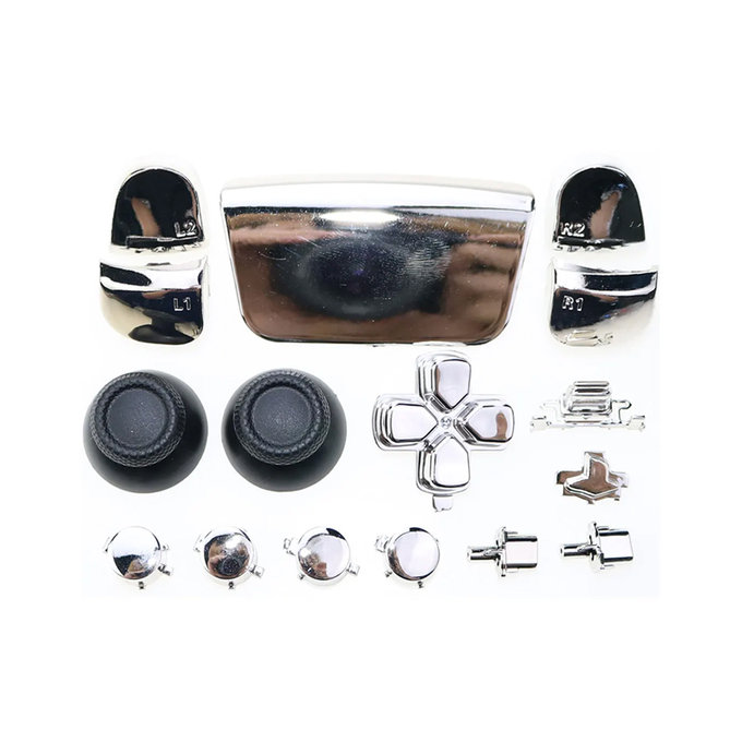 FixPremium - Éléments décoratifs de luxe pour PS5 DualSense, argent