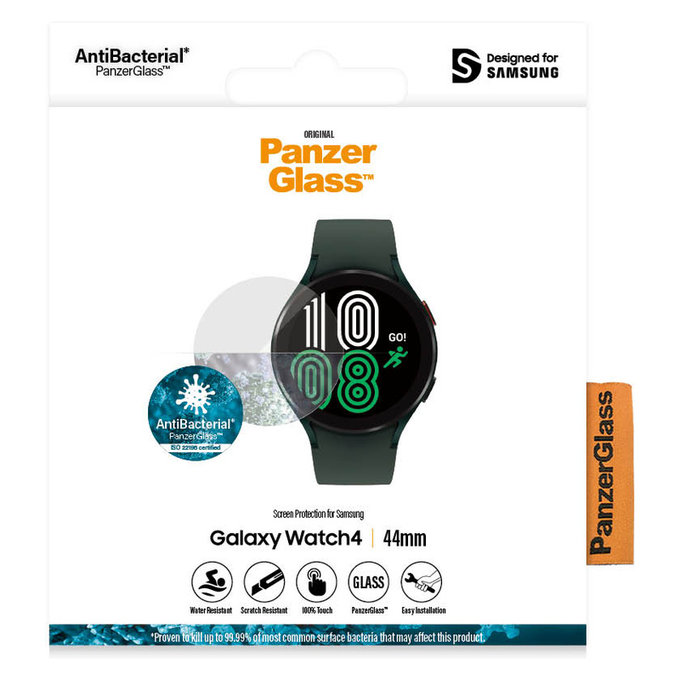 Verre trempé Flat Glass AB pour Samsung Galaxy Watch4 44 mm, Clair, PanzerGlass