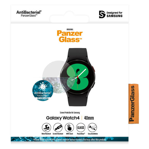 Verre trempé Flat Glass AB pour Samsung Galaxy Watch 4 40 mm, Clair, PanzerGlass