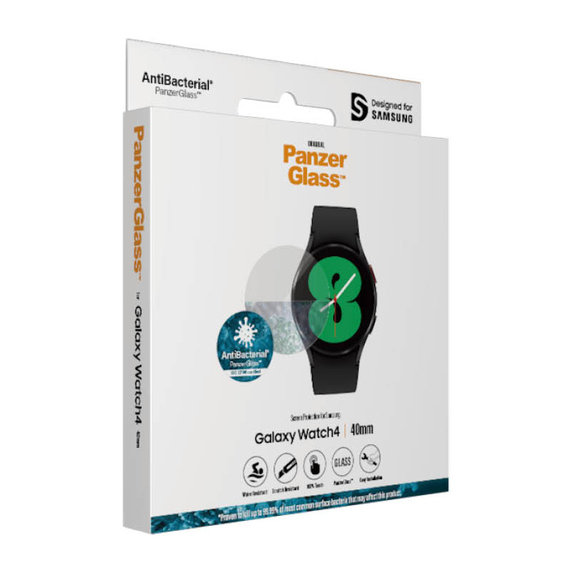 Verre trempé Flat Glass AB pour Samsung Galaxy Watch 4 40 mm, Clair, PanzerGlass