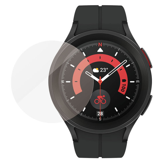 Verre trempé Flat Glass AB pour Samsung Galaxy Watch 5 Pro 45 mm, Clair, PanzerGlass