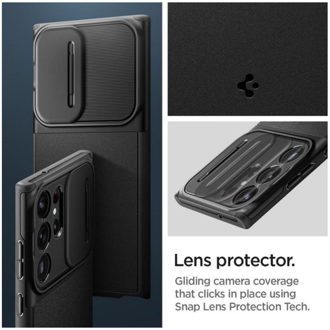 Spigen - Étui Optik Armor pour Samsung Galaxy S23, noir