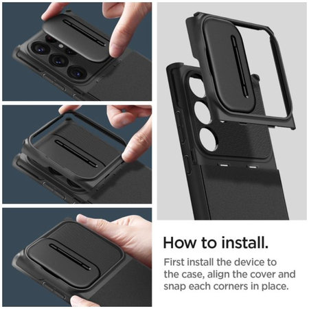 Spigen - Étui Optik Armor pour Samsung Galaxy S23, noir