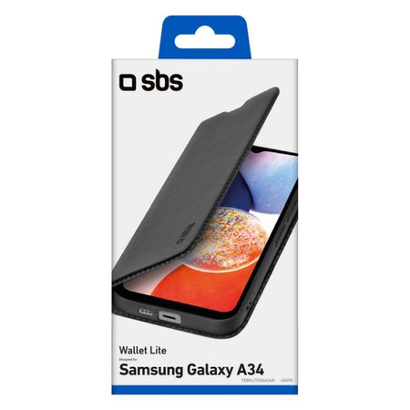 SBS - Étui Book Wallet Lite pour Samsung Galaxy A34 5G, noir