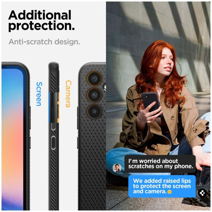 Spigen - Étui Liquid Air pour Samsung Galaxy A34 5G, Matte Black