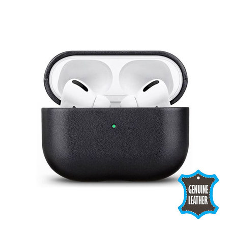 FixPremium - Étui en cuir pour AirPods Pro 2, noir