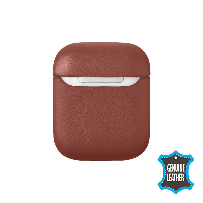 FixPremium - Étui en cuir pour AirPods 1 & 2, marron