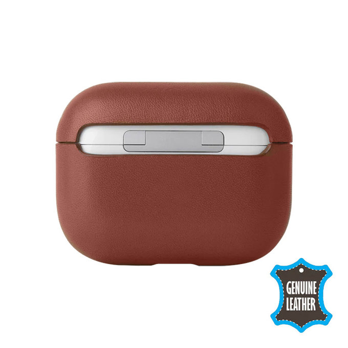 FixPremium - Étui en cuir pour AirPods 3, marron