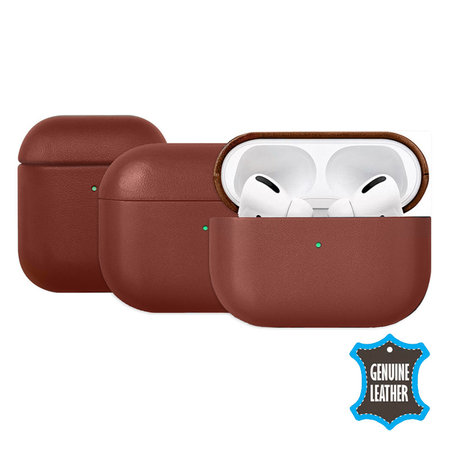 FixPremium - Étui en cuir pour AirPods 3, marron