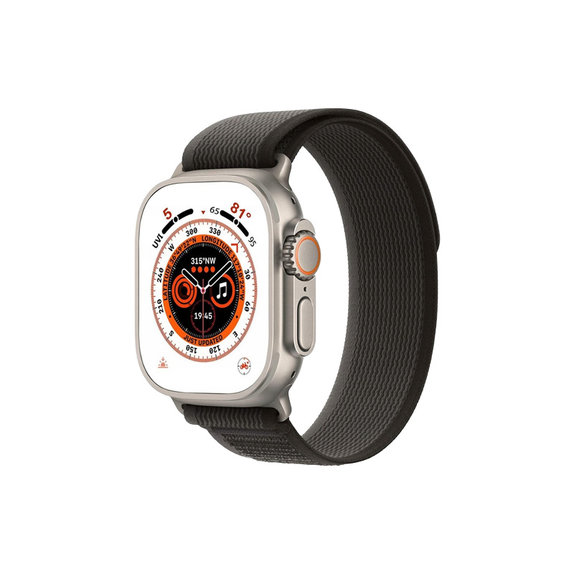 FixPremium - Bracelet Trail Loop pour Apple Watch (42, 44, 45 et 49 mm), gris sidéral