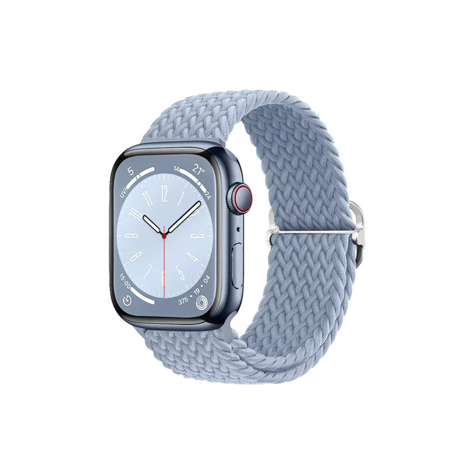 FixPremium - Bracelet Solo Loop pour Apple Watch (42, 44, 45 et 49 mm), bleu clair