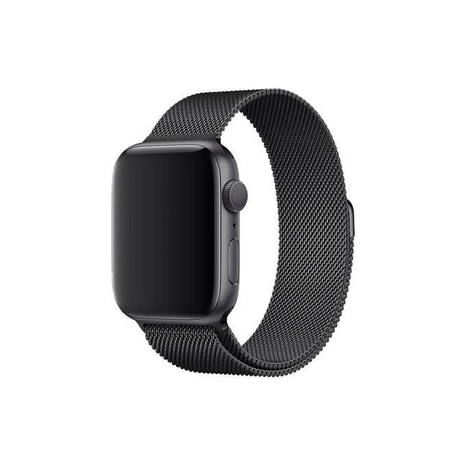 FixPremium - Bracelet Milanese Loop pour Apple Watch (42, 44, 45 & 49mm), noir