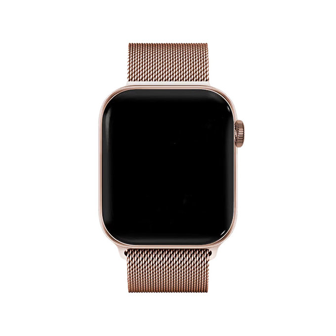 FixPremium - Bracelet Milanese Loop pour Apple Watch (42, 44, 45 & 49mm), or rose