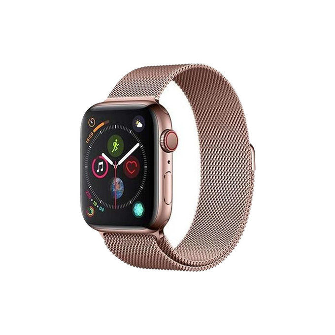 FixPremium - Bracelet Milanese Loop pour Apple Watch (42, 44, 45 & 49mm), or rose