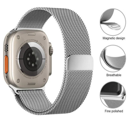 FixPremium - Bracelet Milanese Loop pour Apple Watch (38, 40 & 41mm), argent