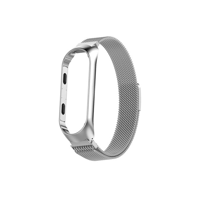 FixPremium - Sangle Milanese Loop pour Xiaomi Mi Band (5/6/7/7 NFC), argent