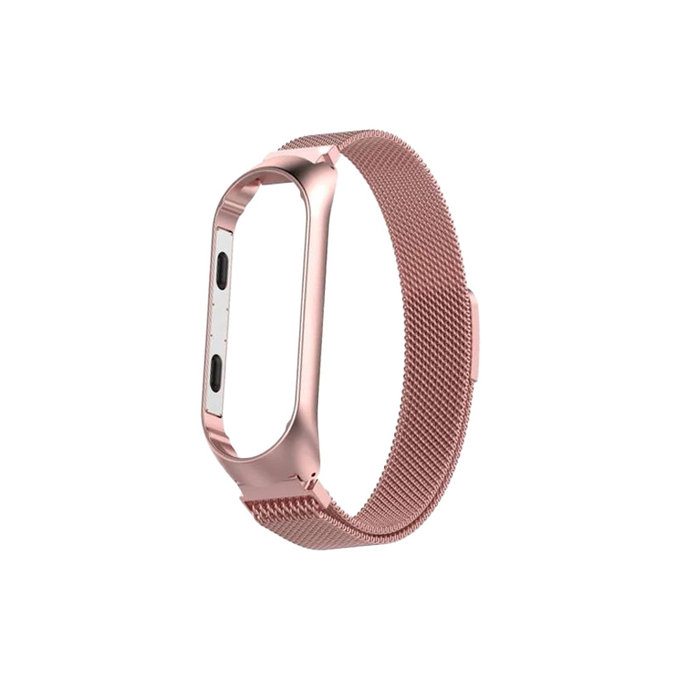 FixPremium - Bracelet Milanese Loop pour Xiaomi Mi Band (5/6/7/7 NFC), or rose