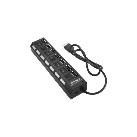 FixPremium - Interrupteur d'alimentation du hub USB pour 7 USB, noir