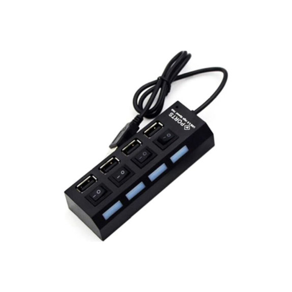 FixPremium - Interrupteur d'alimentation du hub USB pour 4 USB, noir