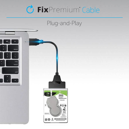 FixPremium - Câble - USB-C / SATA 2,5", noir