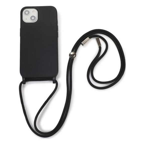 FixPremium - Étui en silicone s String pour iPhone 13 & 14, noir