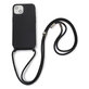 FixPremium - Étui en silicone s String pour iPhone 13 & 14, noir