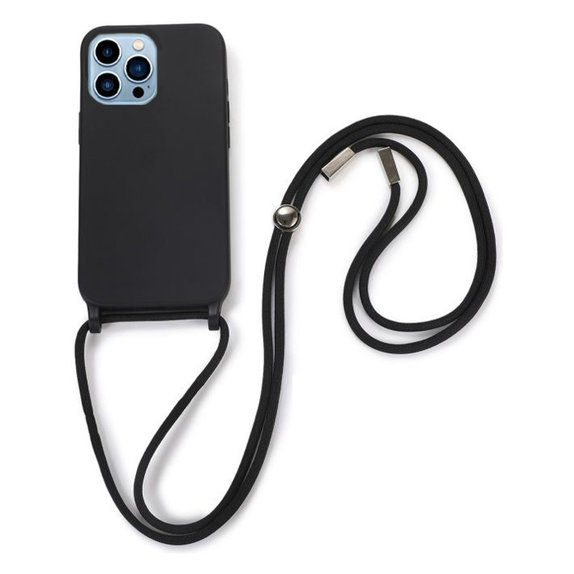 FixPremium - Étui en silicone s String pour iPhone 13 Pro, noir