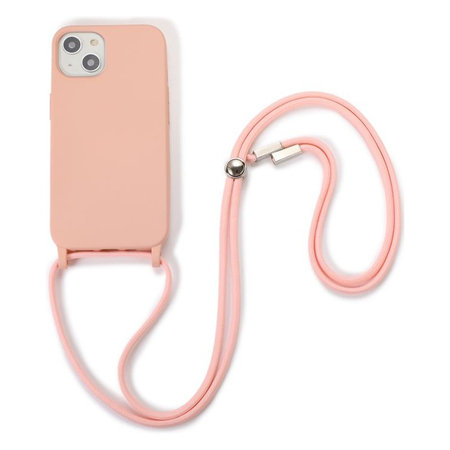 FixPremium - Étui en silicone s String pour iPhone 13 & 14, rose