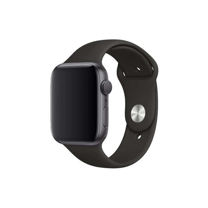 FixPremium - Bracelet en silicone pour Apple Watch (42, 44, 45 et 49 mm), noir