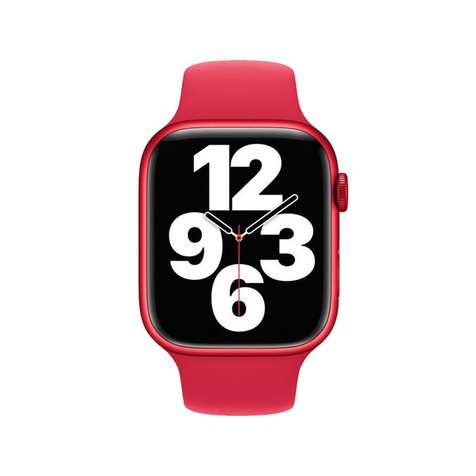 FixPremium - Bracelet en silicone pour Apple Watch (42, 44, 45 et 49 mm), rouge