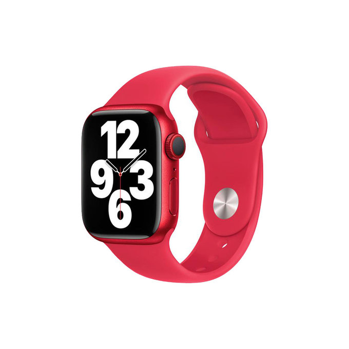 FixPremium - Bracelet en silicone pour Apple Watch (42, 44, 45 et 49 mm), rouge