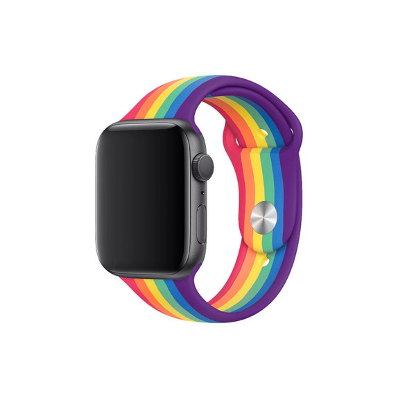 FixPremium - Bracelet en silicone pour Apple Watch (42, 44, 45 et 49 mm), fierté