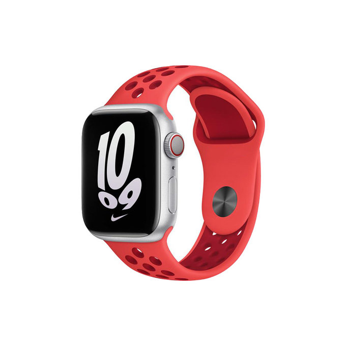 FixPremium - Bracelet Sport en Silicone pour Apple Watch (42, 44, 45 et 49 mm), rouge