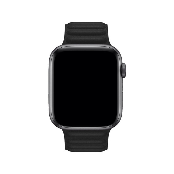 FixPremium - Bracelet Cuir Loop TPU pour Apple Watch (42, 44, 45 & 49mm), noir