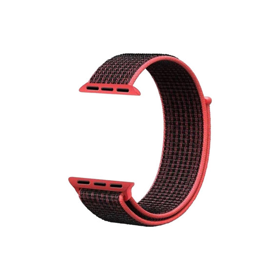 FixPremium - Bracelet en nylon pour Apple Watch (42, 44, 45 et 49 mm), rouge